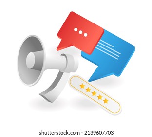 Flat isometric illustration concept. campaign conversation