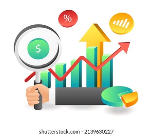Flat isometric illustration concept. make money from investment