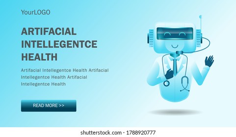flat isometric illustration concepts, smart robots can do medical tasks and artifacial intellegentce