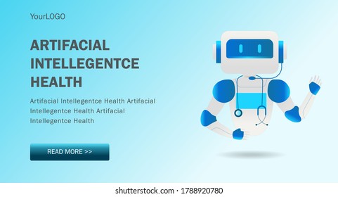 flat isometric illustration concepts, smart robots can do medical tasks and artifacial intellegentce