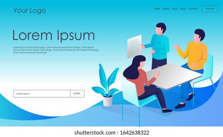 flat isometric illustration make concepts and and look for ideas to solve problems
