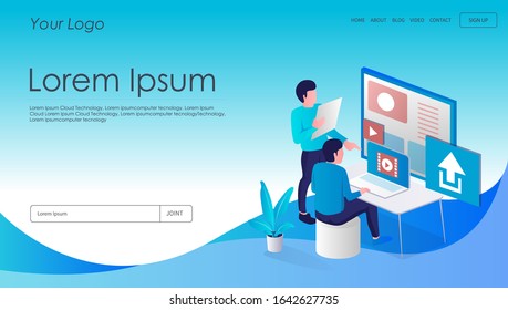 flat isometric illustration uploading video files and selecting several important files