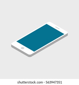 Flat Isometric Infographic Phone For Advertising And Promotion. Vector Illustration.