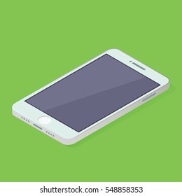 Teléfono infográfico isométrico plano. Teléfono móvil vector.