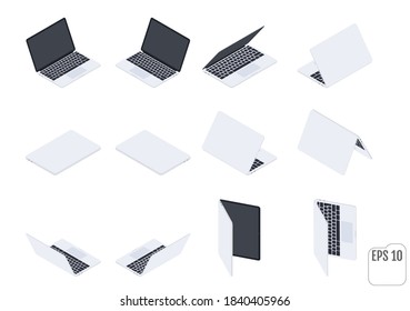 Flat Isometric Laptops. Flat Notebooks.