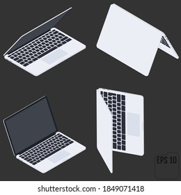Flat Isometric Laptops. Flat Notebooks.