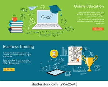 Flat isometric modern design  business concept of higher school, university, online education, e-learning, business training, webinar with academic cap, books, laptop, winner cup and tablet - eps 10