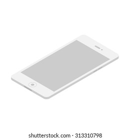 Flat isometric phone isolated