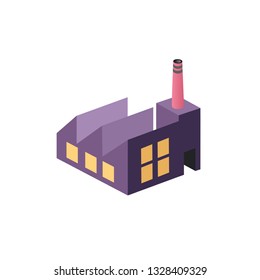 Flat isometric style plant industry elements without shadows cut out