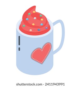 Flat Isometric Valentine Day Icon