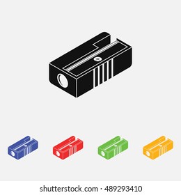 Flat isometric vector icon. Pencil sharpener. Flat style for web and mobile