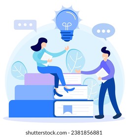 Flat isometric vector illustration isolated on white background. Consult on issues and ask for expert input about the business.