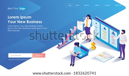 flat isometric vector illustration, a list of price packages