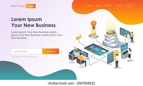 Flat isometric vector illustration  Professional data analyst team