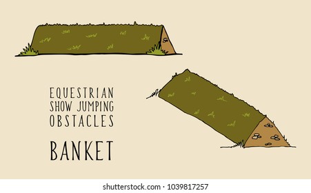 Flat And Isometry Equestrian Show Jumping Obstacles Banket