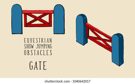 Flat And Isometry Equestrian Show Jumping Obstacles Gate