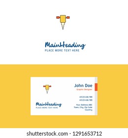 Flat Jack hammer  Logo and Visiting Card Template. Busienss Concept Logo Design