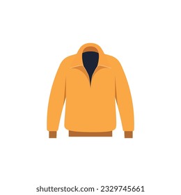 Flat jacket apparel template front, vector flat illustration
