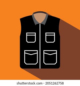 ilustración vectorial de icono de chaqueta plana