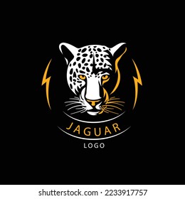 flat jaguar logo template design vector