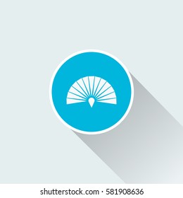 flat Japanese folding fan icon