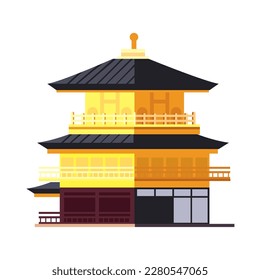 flat japanese palace over white