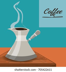 flat jar concept with hot coffee drinks