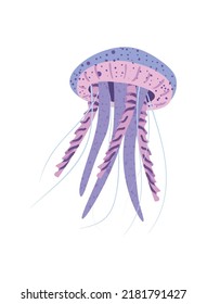 flat jellyfish design over white
