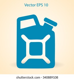 Flat jerrycan icon. Vector