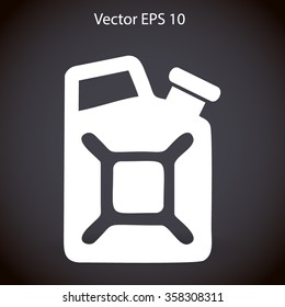 Flat jerrycan icon. Vector