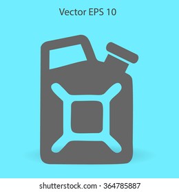 Flat jerrycan icon. Vector