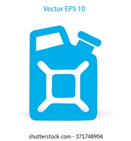 Flat jerrycan icon. Vector