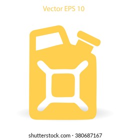 Flat jerrycan icon. Vector