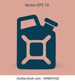 Flat jerrycan icon. Vector