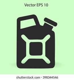 Flat jerrycan icon. Vector