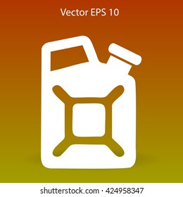 Flat jerrycan icon. Vector