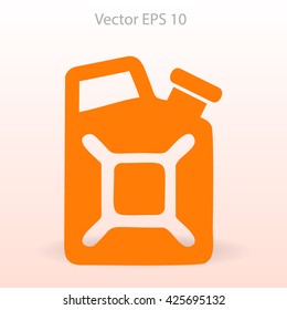 Flat jerrycan icon. Vector