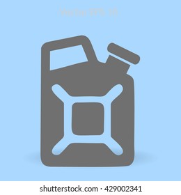 Flat jerrycan icon. Vector