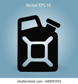 Flat jerrycan icon. Vector