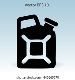 Flat jerrycan icon. Vector