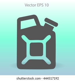 Flat jerrycan icon. Vector