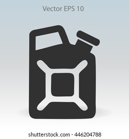 Flat jerrycan icon. Vector