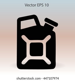 Flat jerrycan icon. Vector