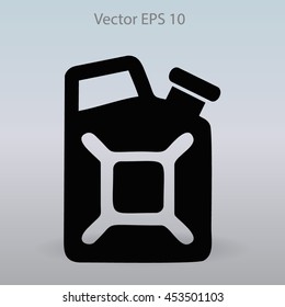 Flat jerrycan icon. Vector