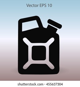 Flat jerrycan icon. Vector