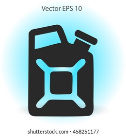 Flat jerrycan icon. Vector