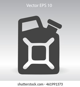 Flat jerrycan icon. Vector