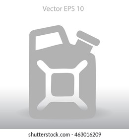 Flat jerrycan icon. Vector