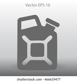 Flat jerrycan icon. Vector