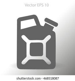 Flat jerrycan icon. Vector